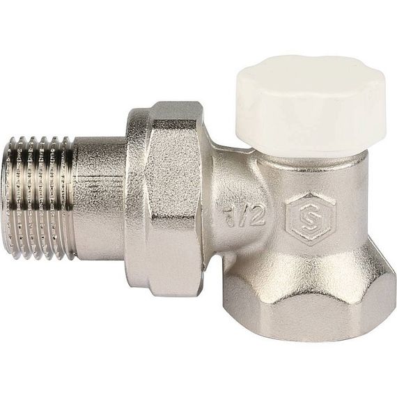 Клапан запорно-балансировочный STOUT 1/2&quot; угловой 32844