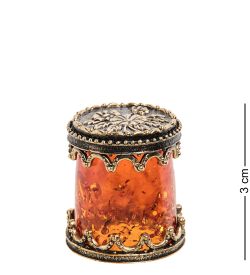 AM-1777 Наперсток «Цветы» (латунь, янтарь)