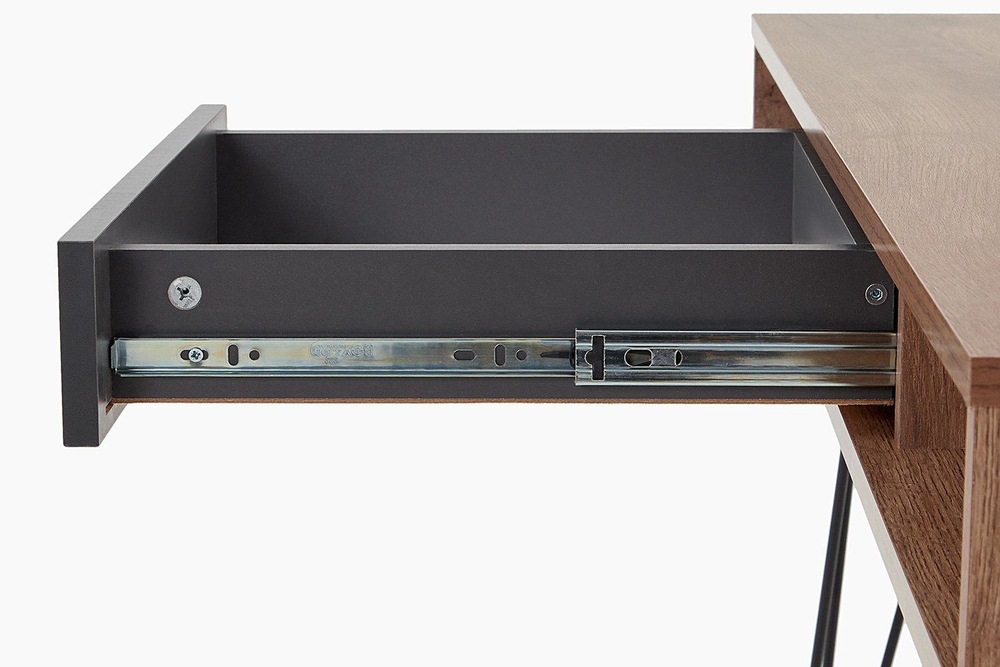 Стол письменный с ящиками Дуб Табачный/Чёрный Графит, МАРКЕ, 120х60х75,5 см