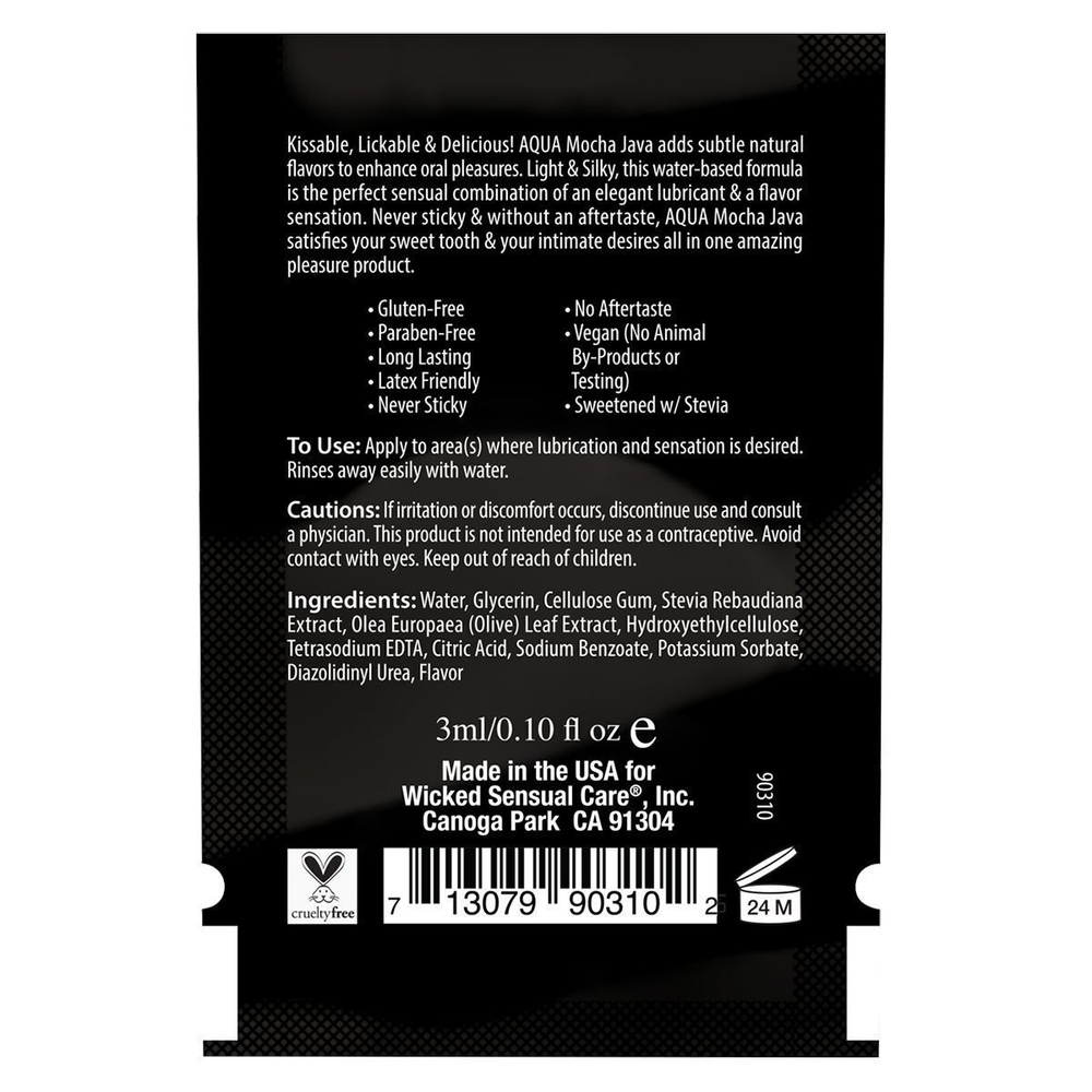 Лубрикант со вкусом кофе мокко Wicked Aqua Mocha Java - 3 мл.