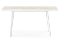 Стеклянный стол Маккензи 120(150)х70х77 латте / белый