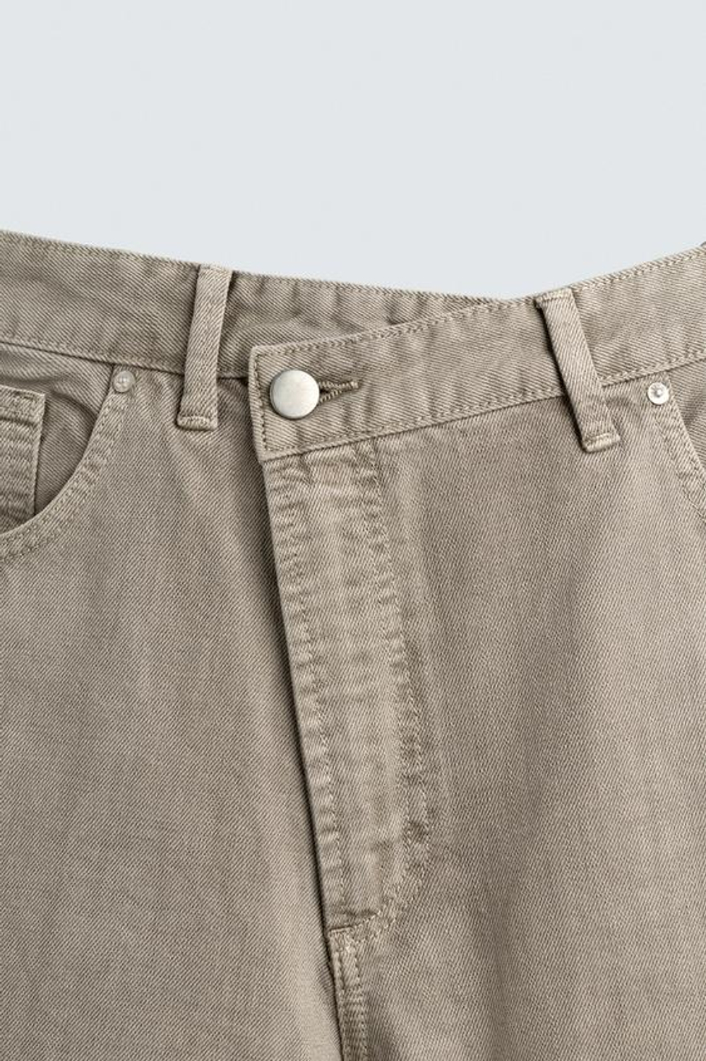 ZARA БРЮКИ RELAXED FIT С ПЕРЕКРЕСТНОЙ ЗАСТЕЖКОЙ, СВЕТЛО-СЕРЫЙ