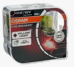 Автолампа H4 12V 60/55W P43t Osram  + 60% 2600К Fog Breaker Yellow (62193FBR-HCB_ DuoBox) к-т ORIGIN