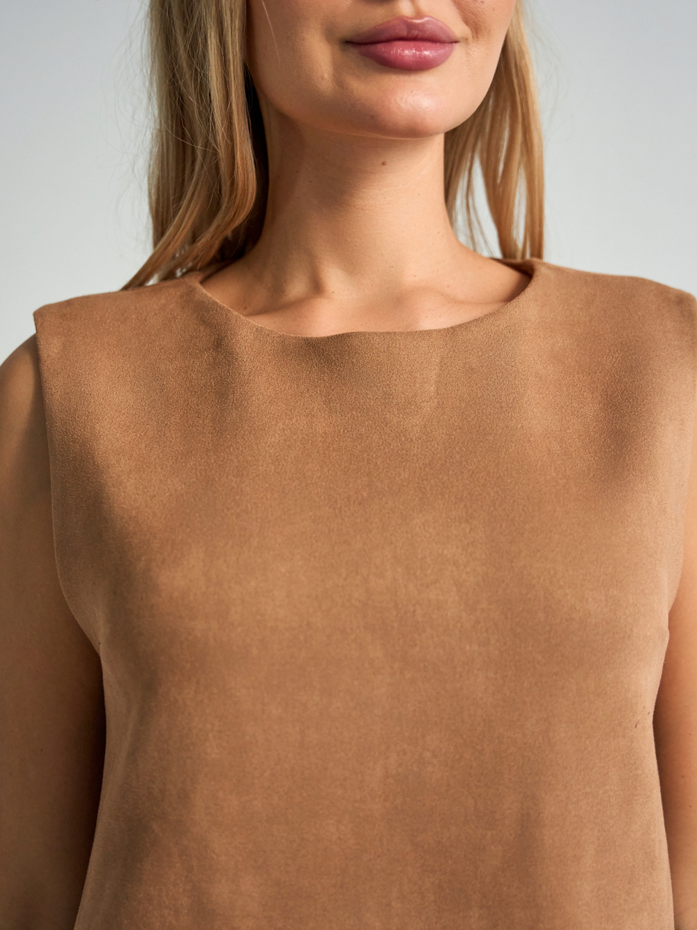 Платье сарафан офисный замшевый