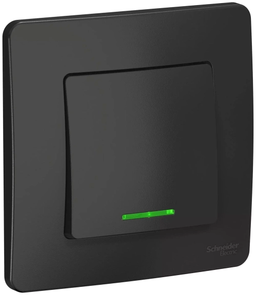 ВЫКЛ.1-кл..С/У подсветка, 10А 250B, АНТРАЦИТ BLNVS010116