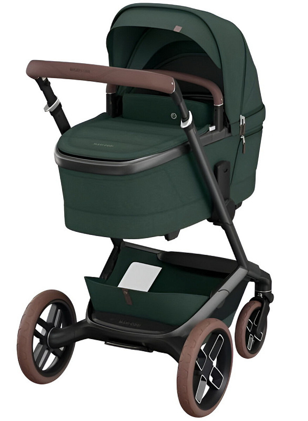 Детская коляска Maxi-Cosi Fame 3 в 1 с автокреслом CabrioFix Essential graphite Twillic Green/зеленый