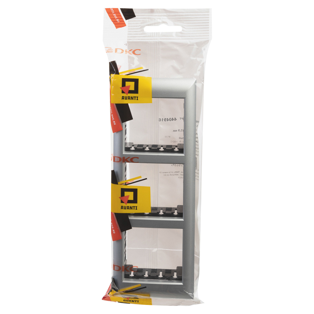 Рамка-суппорт "Avanti" для "In-liner Front",  серебристый металлик, 6модулей