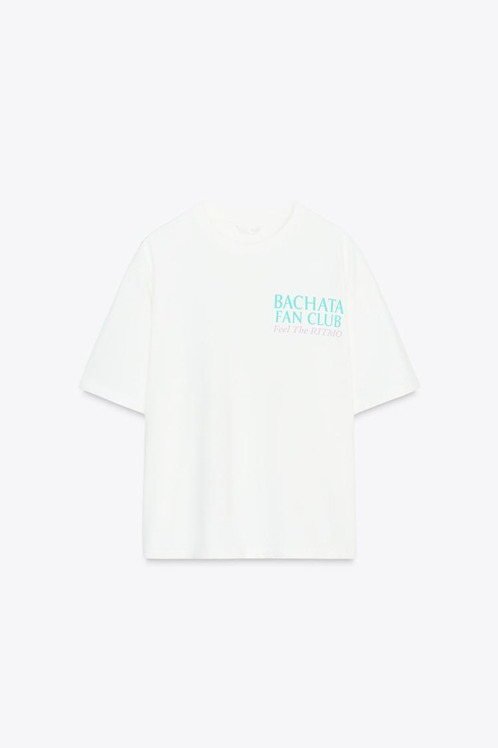 ZARA ФУТБОЛКА С НАДПИСЬЮ, БЕЛЫЙ