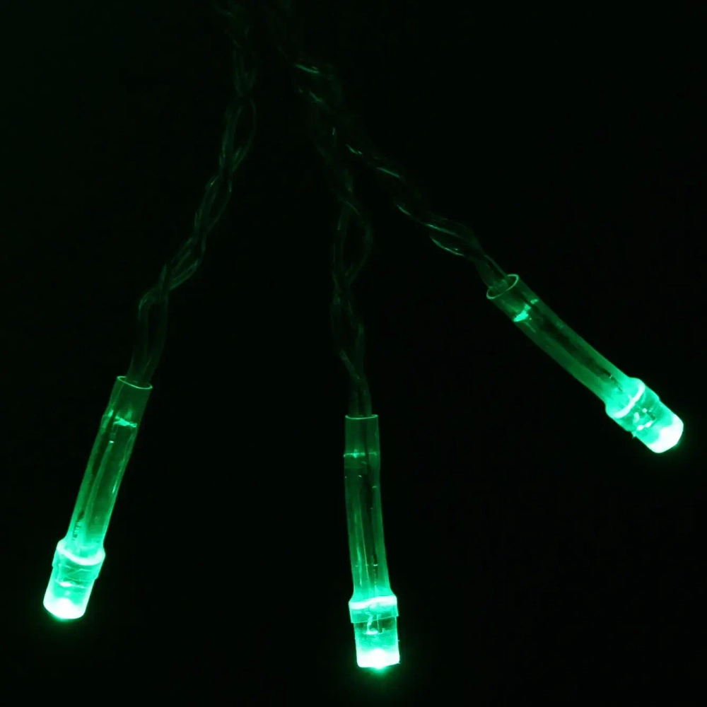 Гирлянда для дома БАХРОМА ш3м* в30/50см 120 ламп LED, прозрачн. провод, 8 реж, IP-20, Зеленый (возможность соединения)