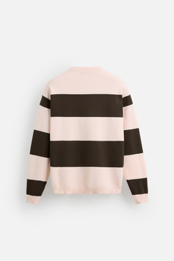 ZARA СВИТЕР ИЗ МЯГКОЙ ТКАНИ С РЕЛЬЕФНЫМ УЗОРОМ, ПОЛОСКИ