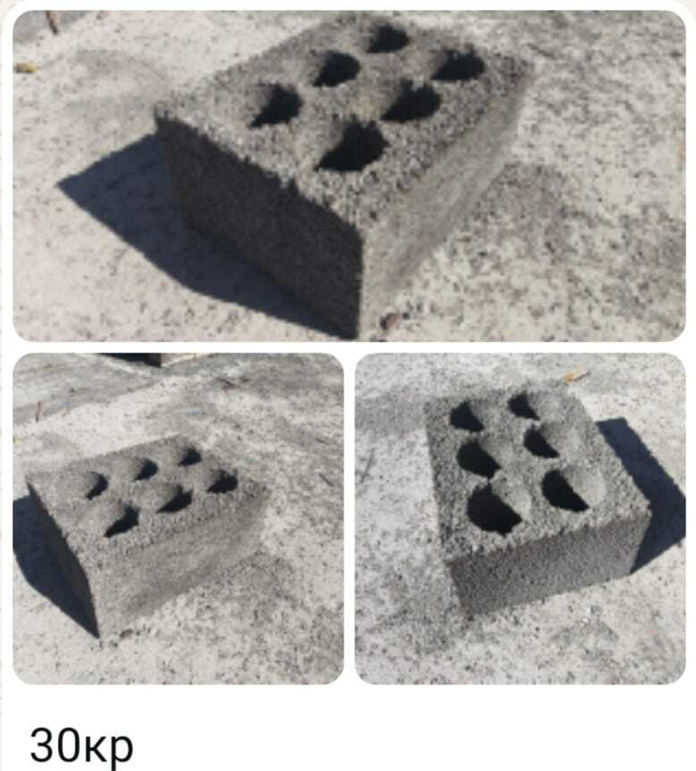 Блок керамзитовый 30х20х40 усиленный (круглый)