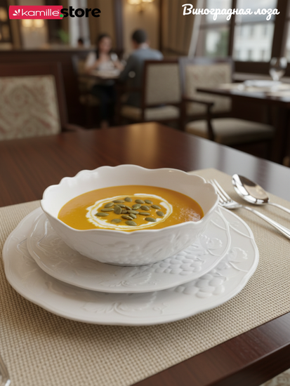 Тарелка суповая/салатник 15,5х5 см. набор 4 шт. Виноградная лоза