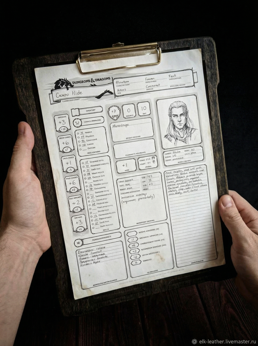 Планшет игрока НРИ. Однарный.