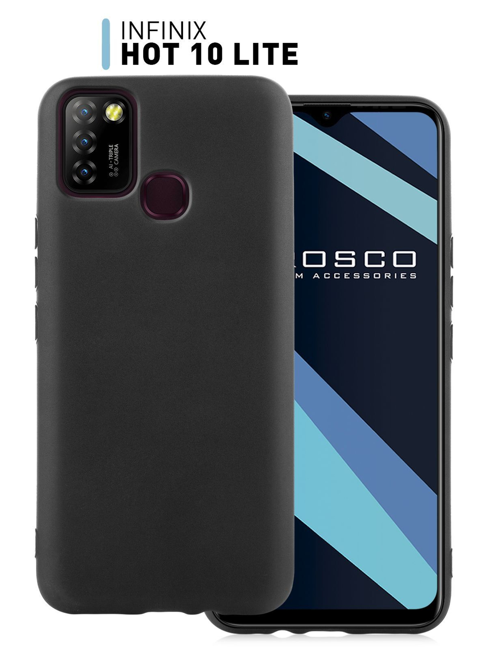 Чехол ROSCO для Infinix HOT 10 Lite оптом (арт. INF-HOT10LITE-COLOURFUL-BLACK)