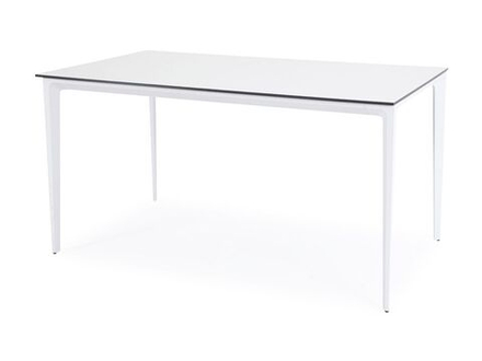"Малага" обеденный стол из HPL 160х80см, цвет молочный, каркас белый