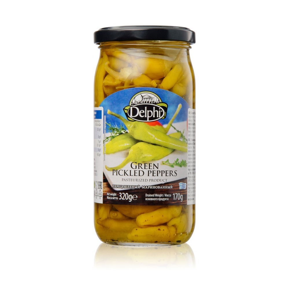 Перец зеленый маринованный, DELPHI 320г, Греция
