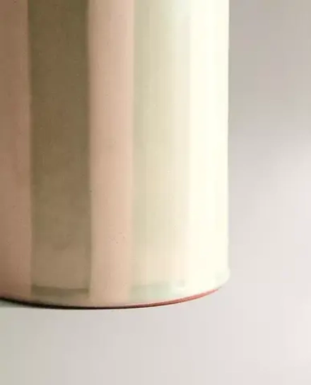ZARA HOME КЕРАМИЧЕСКИЙ ДОЗАТОР МЫЛА С РЕЛЬЕФНЫМ УЗОРОМ В ПОЛОСКУ, СИНИЙ