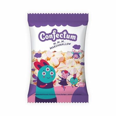 Маршмеллоу "Confectum Funny Springs" с ароматом клубники, 200гр х 14шт