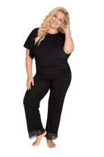 Пижамный комплект с кружевом на спинке (Размер: XXXL) (Цвет: черный)