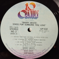 Винтажная виниловая пластинка LP Barry White Sings For Someone You Love (Japan 1977) (No Obi) Of All The Guys In The World
