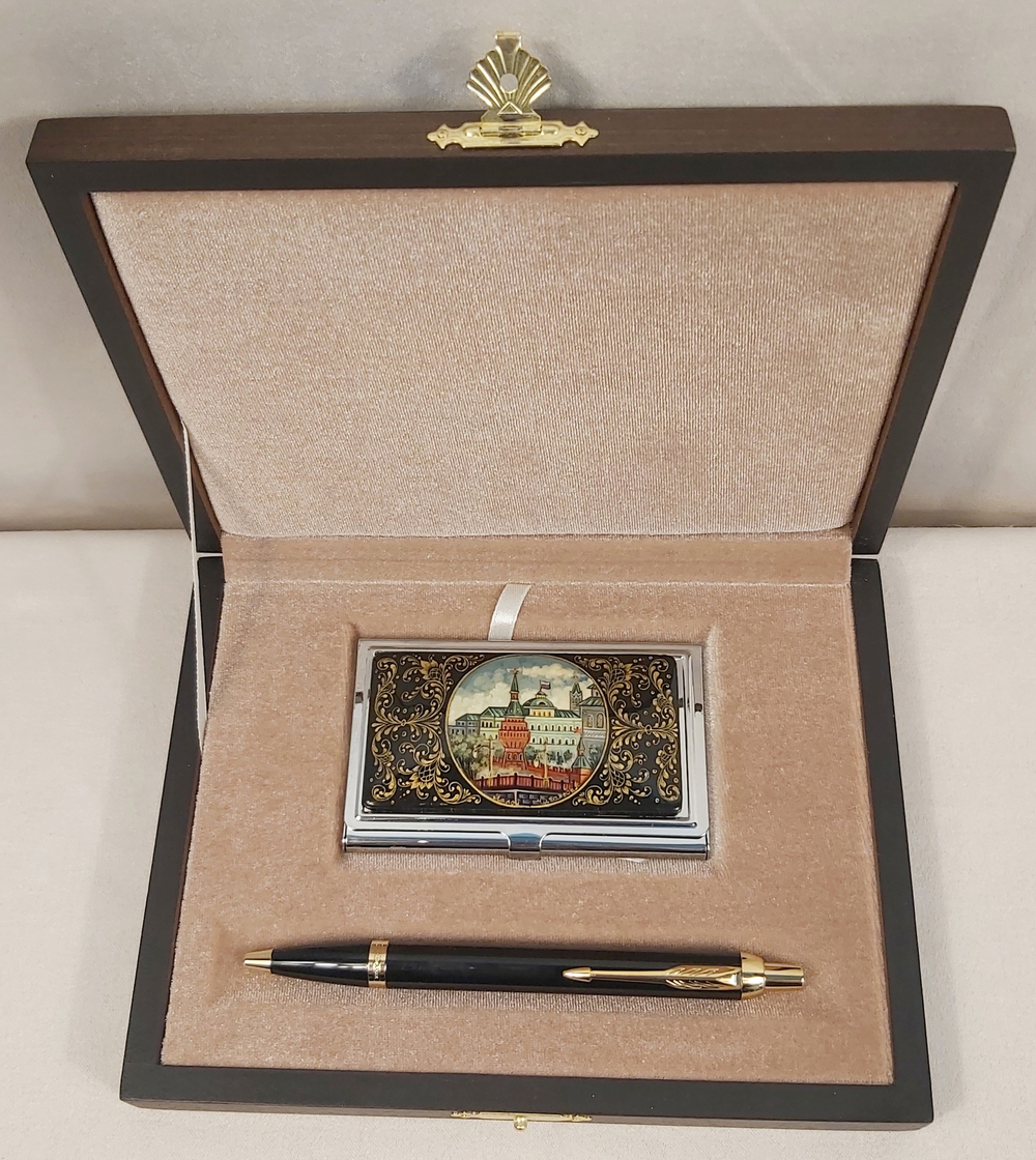 Набор "Москва"  визитница персональная, ручка