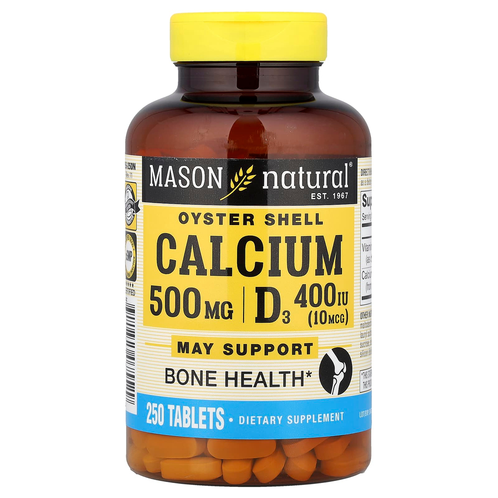 Mason Natural, Oyster Shell Calcium Plus D3`` 250 таблеток