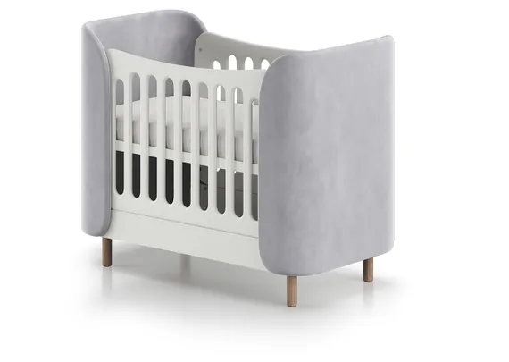 Кроватка KIDI Soft mini cпальное место 60*120 см (серый)