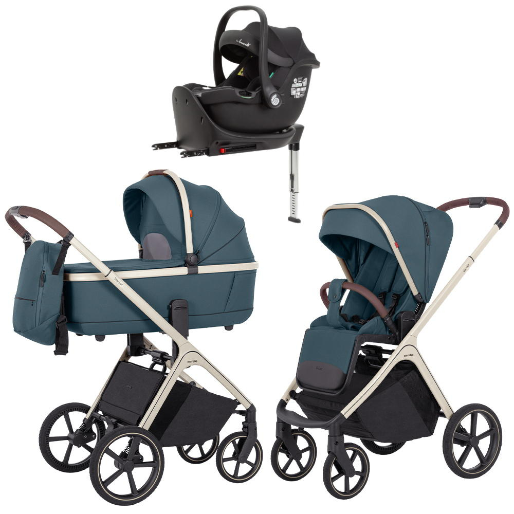 Коляска Carrello Vector CRL-6550 Ammonite AY329 Pro Absolute Black с базой Isofix 3 в 1 Prime Blue