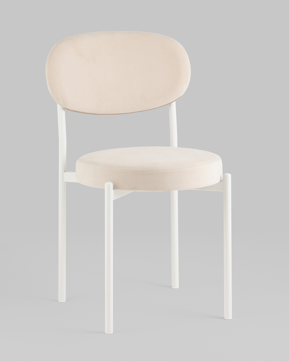 Стул Бриф SN велюр молочный каркас белый муар