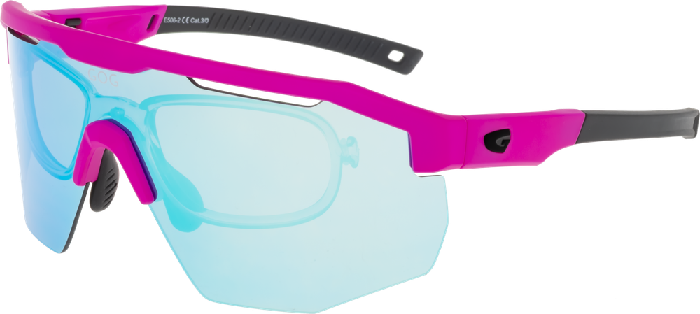 Спортивные очки GOG Argo / Matt Neon Pink-Black / White-Blue Lens