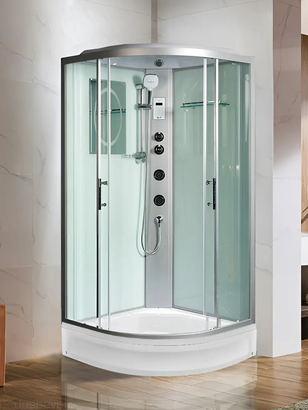 Душевая кабина WeltWasser (ВельтВассер) Werra XL 1004, со средним поддоном, с электрикой и ГМ, 100x100x226