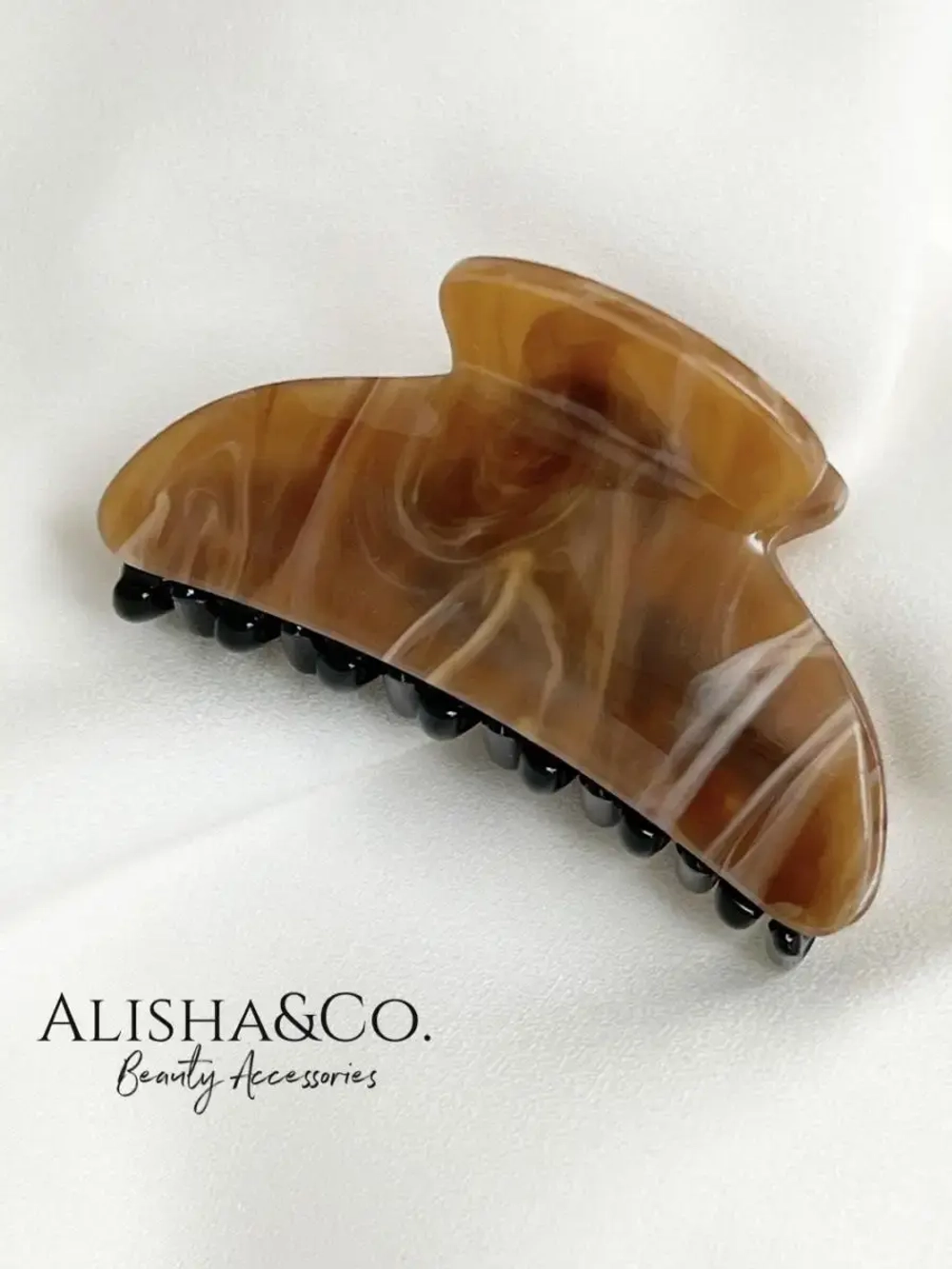 Аксессуар для волос Заколка Крабик маленький Amber Shell