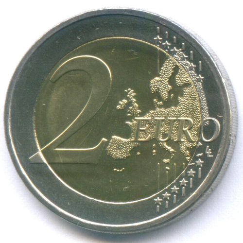 2 евро 2007 год. Финляндия. 50 лет подписания Римского договора. Биметалл AUNC