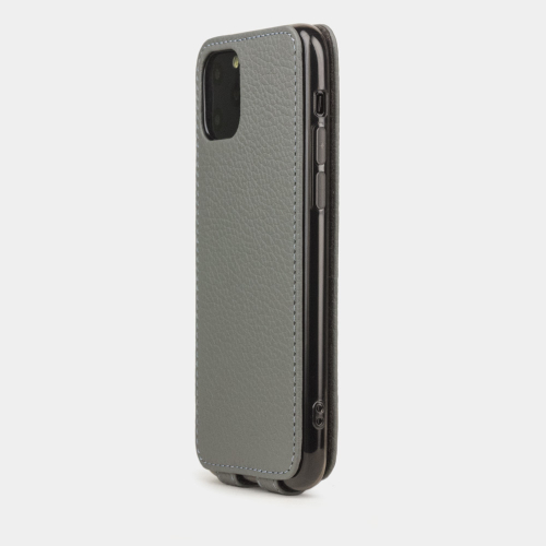 Чехол для iPhone 11 Pro из натуральной кожи теленка, стального цвета