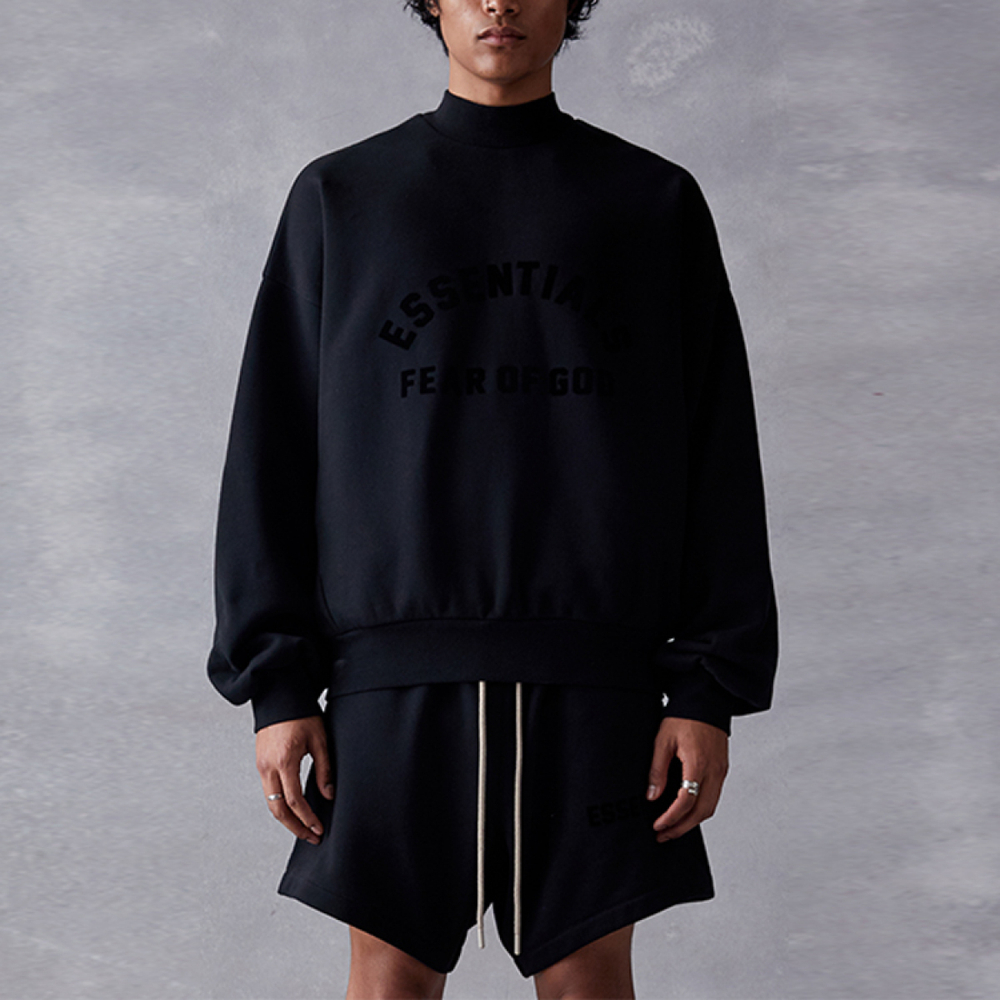 Толстовка Fear of God Essentials SS23 Crewneck Essentials Core Jet Black, 192SP232040F