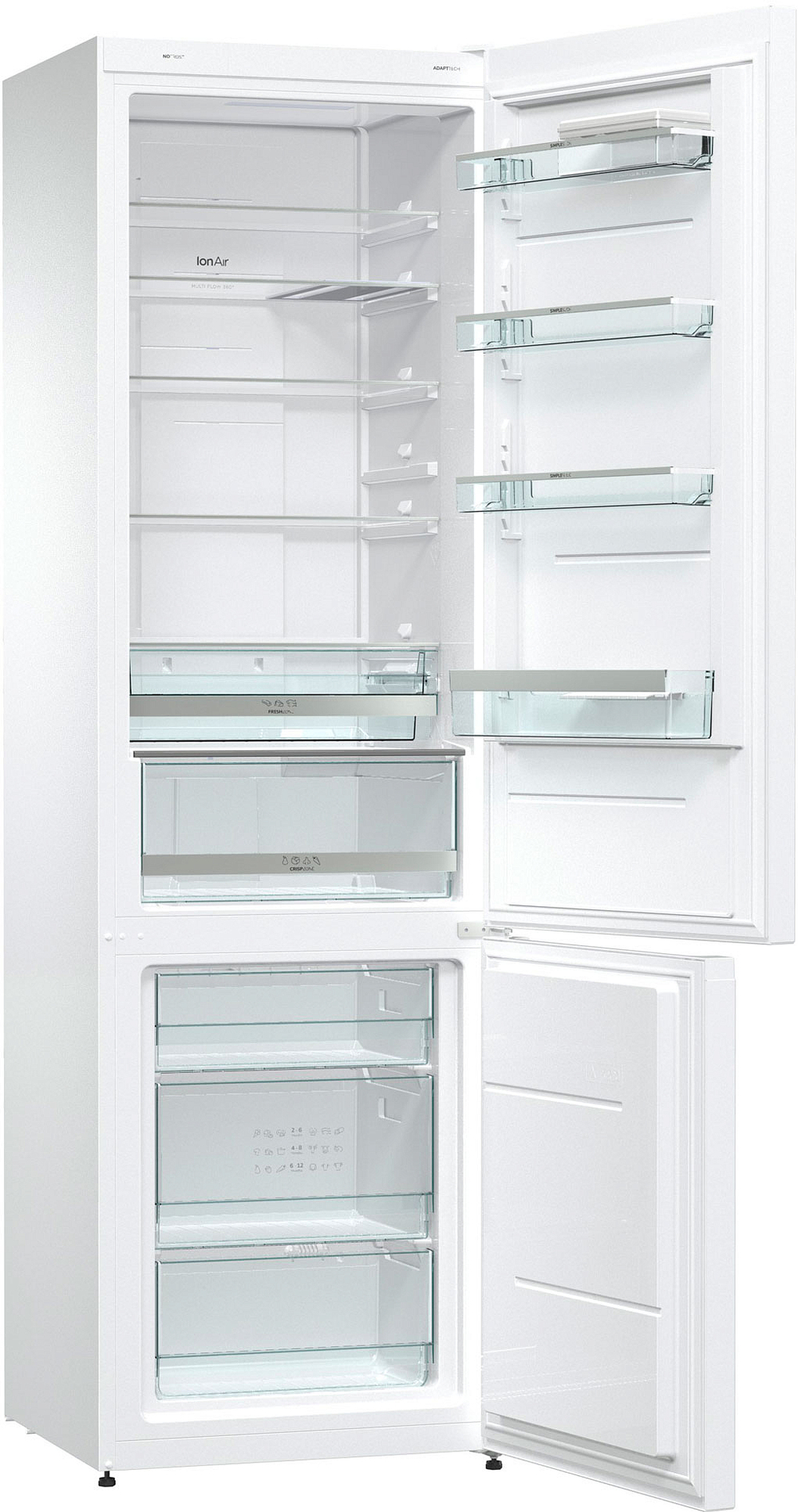 Отдельностоящий двухкамерный холодильник Gorenje NRK621SYW4