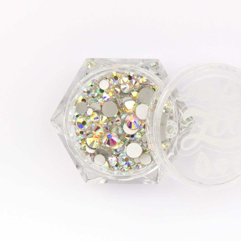 Zoo nail Стразы стеклянные прозрачные ABC голография (микс размеров), 200шт