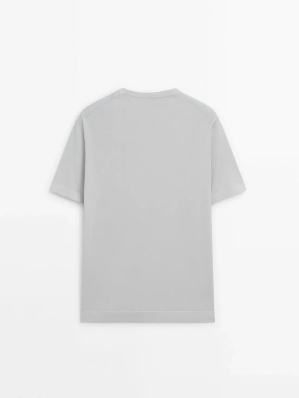 Massimo Dutti Футболка из 100% хлопка, жемчужно-серый