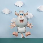 Шар с клапаном (16''/41 см) Мини-фигура, Буба, Белый, 5 шт. в уп.