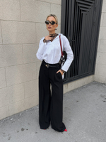 Брюки палаццо с защипами