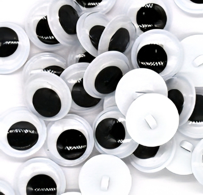 Глаза бегающие пришивные, d 18 мм