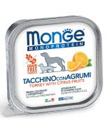 Влажный корм Monge Dog Natural Monoprotein Fruits для собак, паштет из индейки с цитрусовыми 150 г
