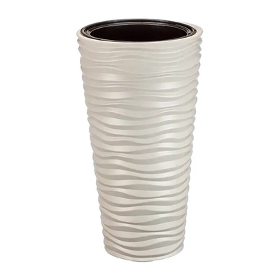 Кашпо ДЮНА D340мм H 630ммл со вставкой Кремовый 0,63х0,34х0,34м