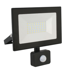 Прожектор светодиодный, Ultraflash, LFL-2002S C02, 20 Вт, 6500 К, IP65, 1400 Лм, дат движ., чер