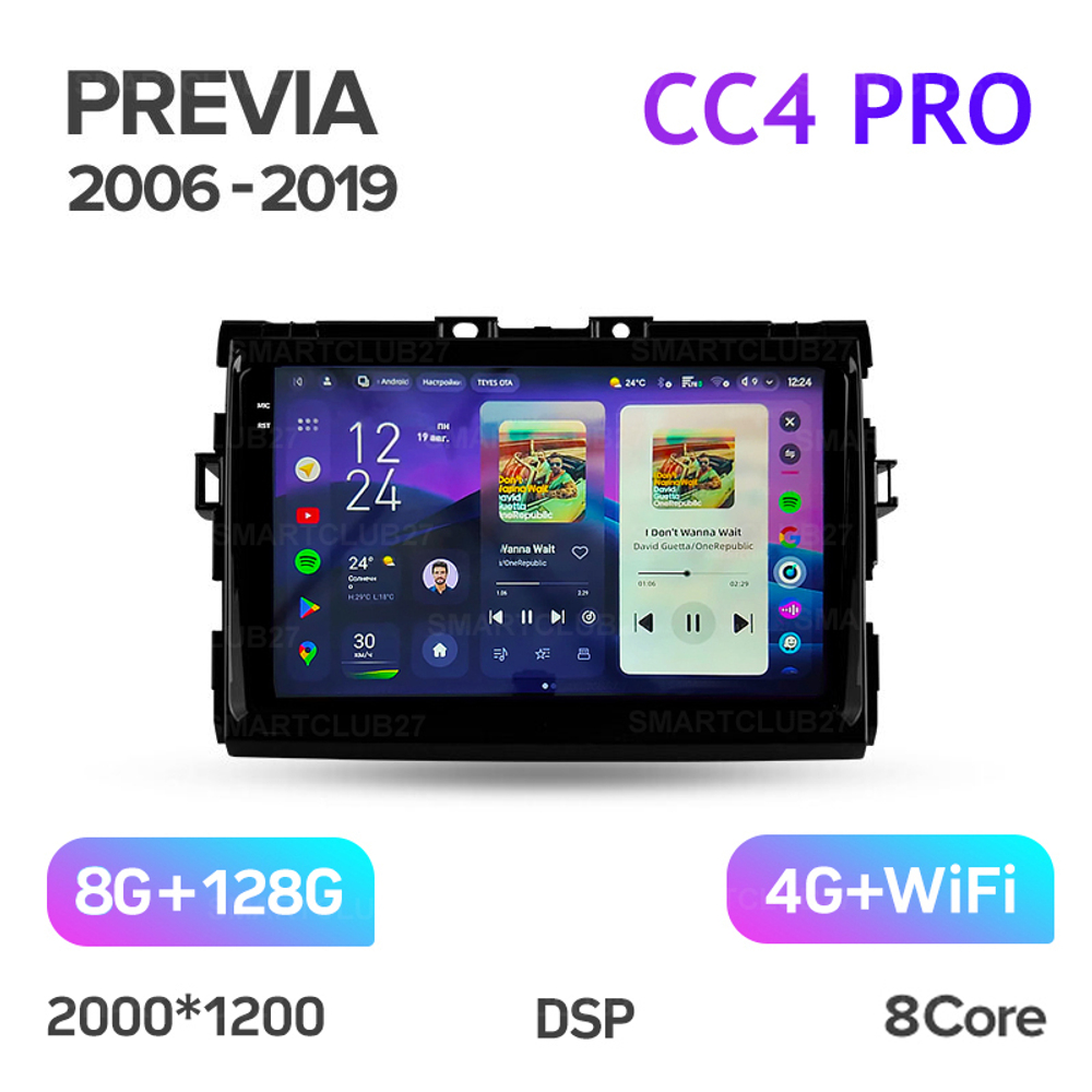 Teyes CC4 Pro 9" для Toyota Previa 2006-2019