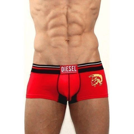 Мужские трусы хипсы красные с черной вставкой Diesel Red