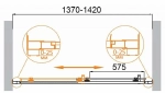 Душевая дверь Cezares MOLVENO-BF-1-140-C-BORO-IV брашированное золото
