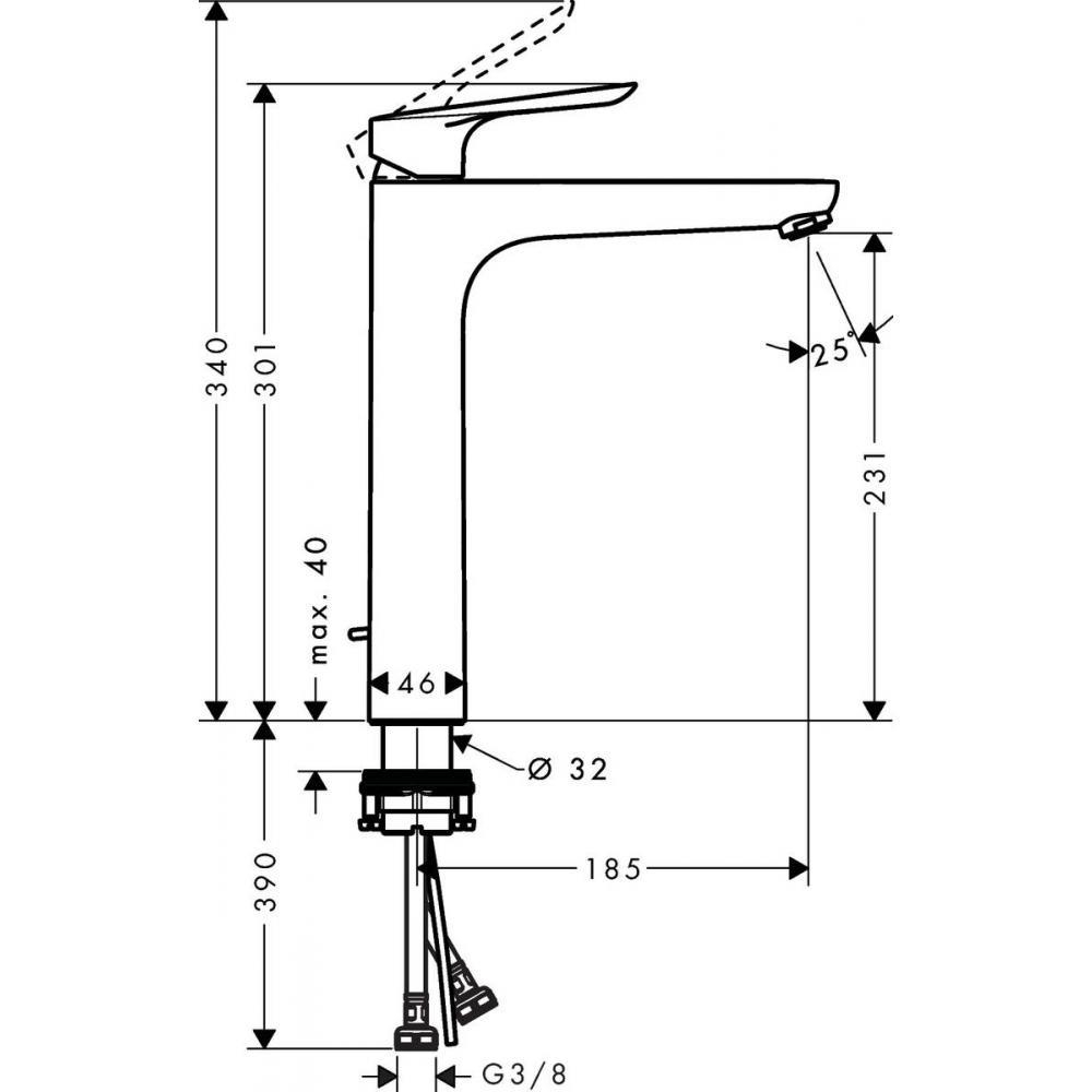 Смеситель для раковины Hansgrohe Logis E, 230, 71162000, хром