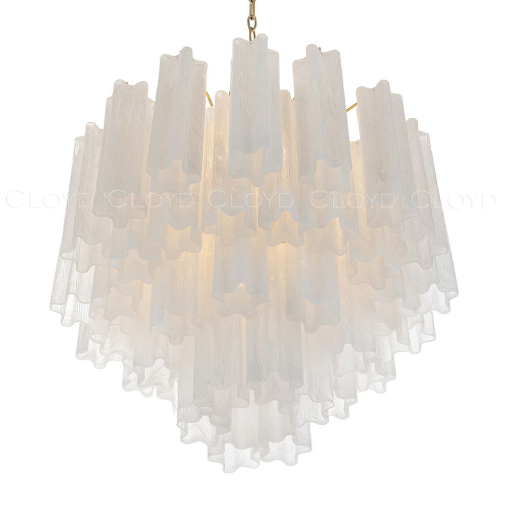 Люстра Cloyd ANNO-B C7 / Ø58 см - латунь светл. - стекло белые облака (арт.11648)