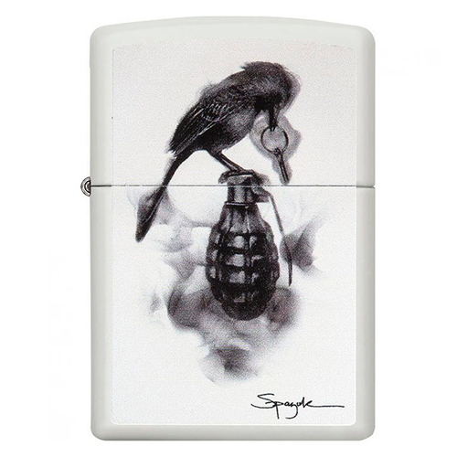Зажигалка Zippo Classic Spazuk с покрытием White Matte